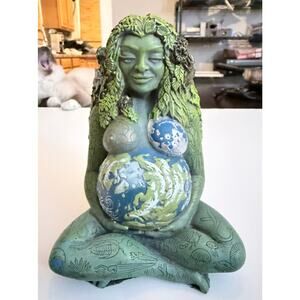 Millennial Gaia Mother Earth Goddess Statue 6.5” Tall